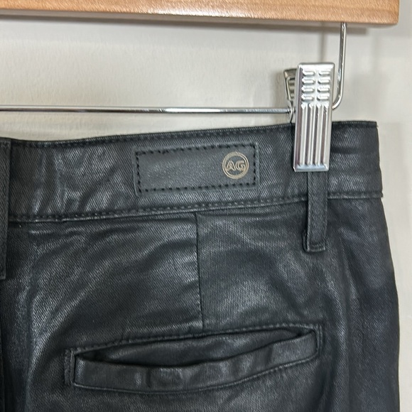 AG Adriano Goldschmied Caden Leatherette Tailored Trousers Black Pant Sz 24 - Picture 9 of 16